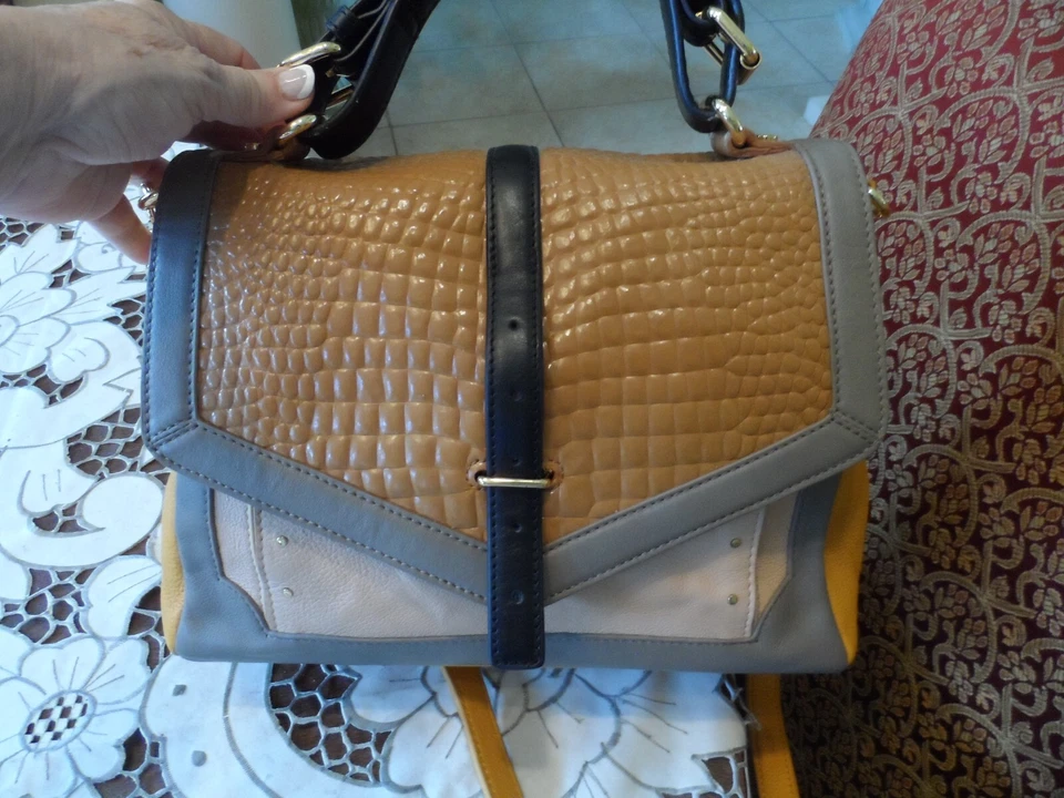 Tory Burch Multi Color Embosed Leather Satchel/Croosbody Bag - Image 2 of 4