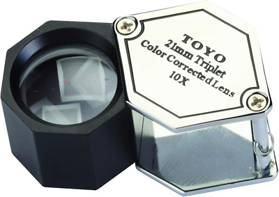 Toyo Professional Hexagonal 10X Magnifying Jeweler'S Loupe with 21Mm Triplet Len