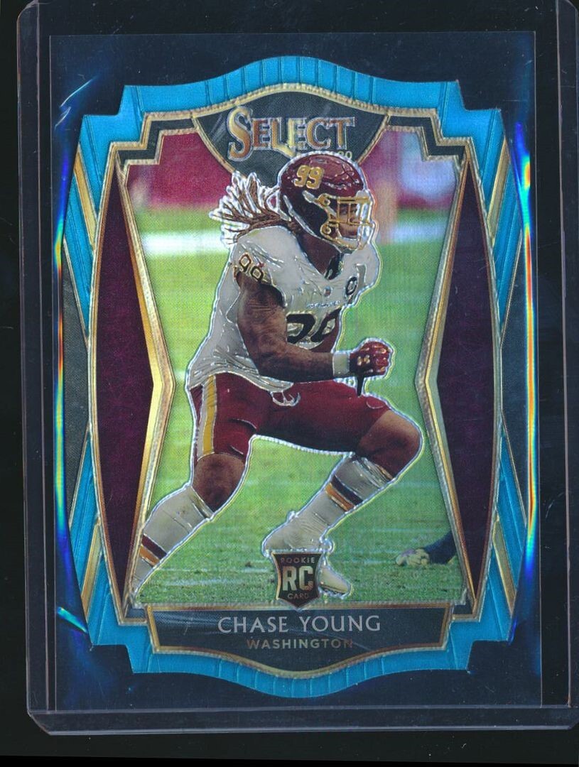 2020 SELECT LIGHT BLUE DIE CUT ROOKIE PREMIER LEVEL #2 CHASE YOUNG WFT