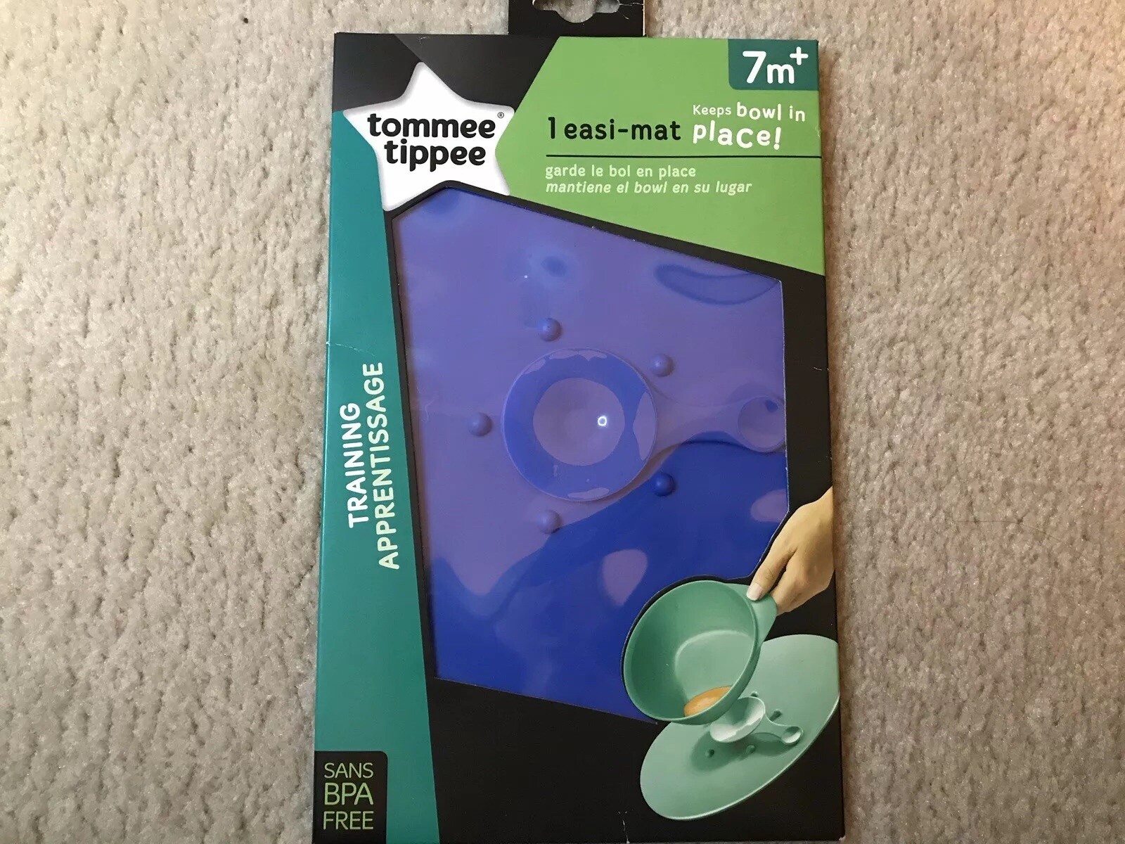 Tommee Tippee Training EasiMat Blue NEW Easy Cleanup Keeps Bowl in