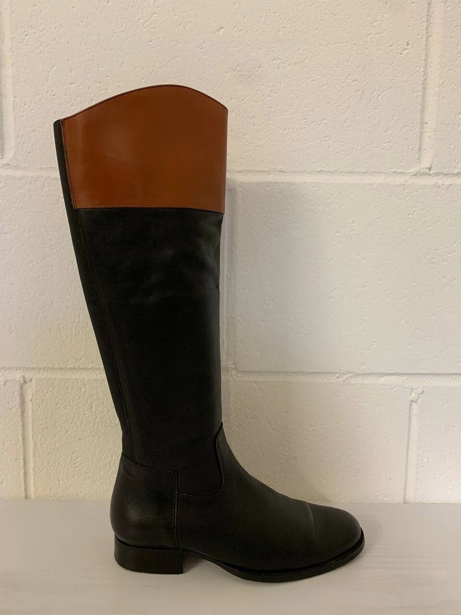 LK Bennett Boots Size 3 Black Brown Leather Lined Knee High