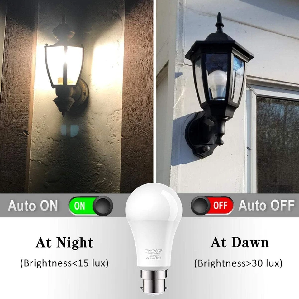 Dusk to Dawn Light Bulb,ProPOW 5W (40 Watt Equivalent) Sensor LED Bulbs A19 - Image 3 of 4