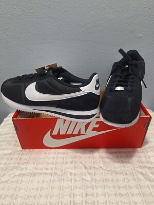 Nike Cortez Classic Nylon Suede Black White Unisex Men New
