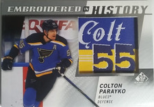Colton Parayko 2021-22 SP Game Used Embroidered in History #34 St Louis Blues