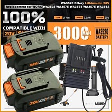 2PACK For Worx WA3575 20V PowerShare 3.6 Ah Battery / Charger 20 Volt WA3520