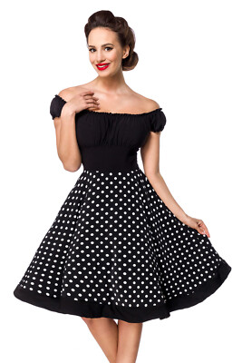 Abito da Donna A Line Anni '50 Abito Vintage A Pois Elegante Abito da da Cocktail Rockabilly retrò Swing Manica Corta con Scollo a V al Ginocchio Lunghezza Abito da Ballo per Feste di Matrimonio