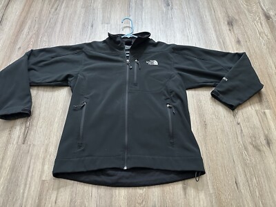 Men s NORTH FACE Apex Soft Shell Black Zip Up Jacket Size L