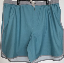 NEW Sonoma Men's Scallop Swim Trunks Teal w/ Gray Size XXL