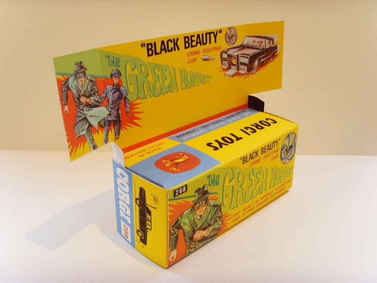 CORGI No.268 - GREEN HORNET - BLACK BEAUTY- Custom box and CORGI No.268 - GREEN HORNET - BLACK BEAUTY- Custom box and