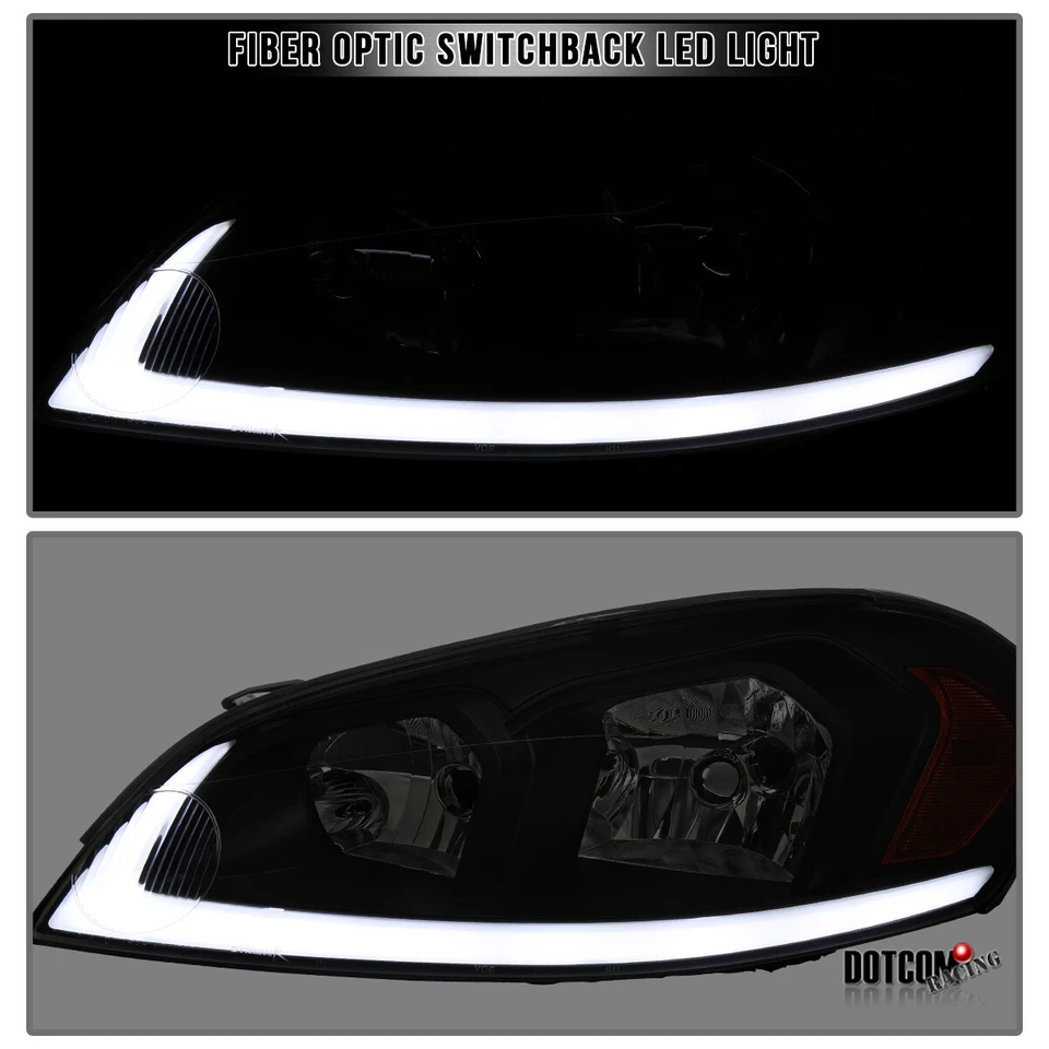 Fit 2006-2013 Chevy Impala Headlights Lamps LED Sequential Signal Black Smoke Foto 4 de 4
