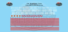 Canadian National CN Business Car N 1:160 Scale Decal Set