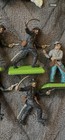 Lot of 5 Plastic Toy Soldier Figures Infantry w/ Pistol & Sword on Green Bases — photo 4