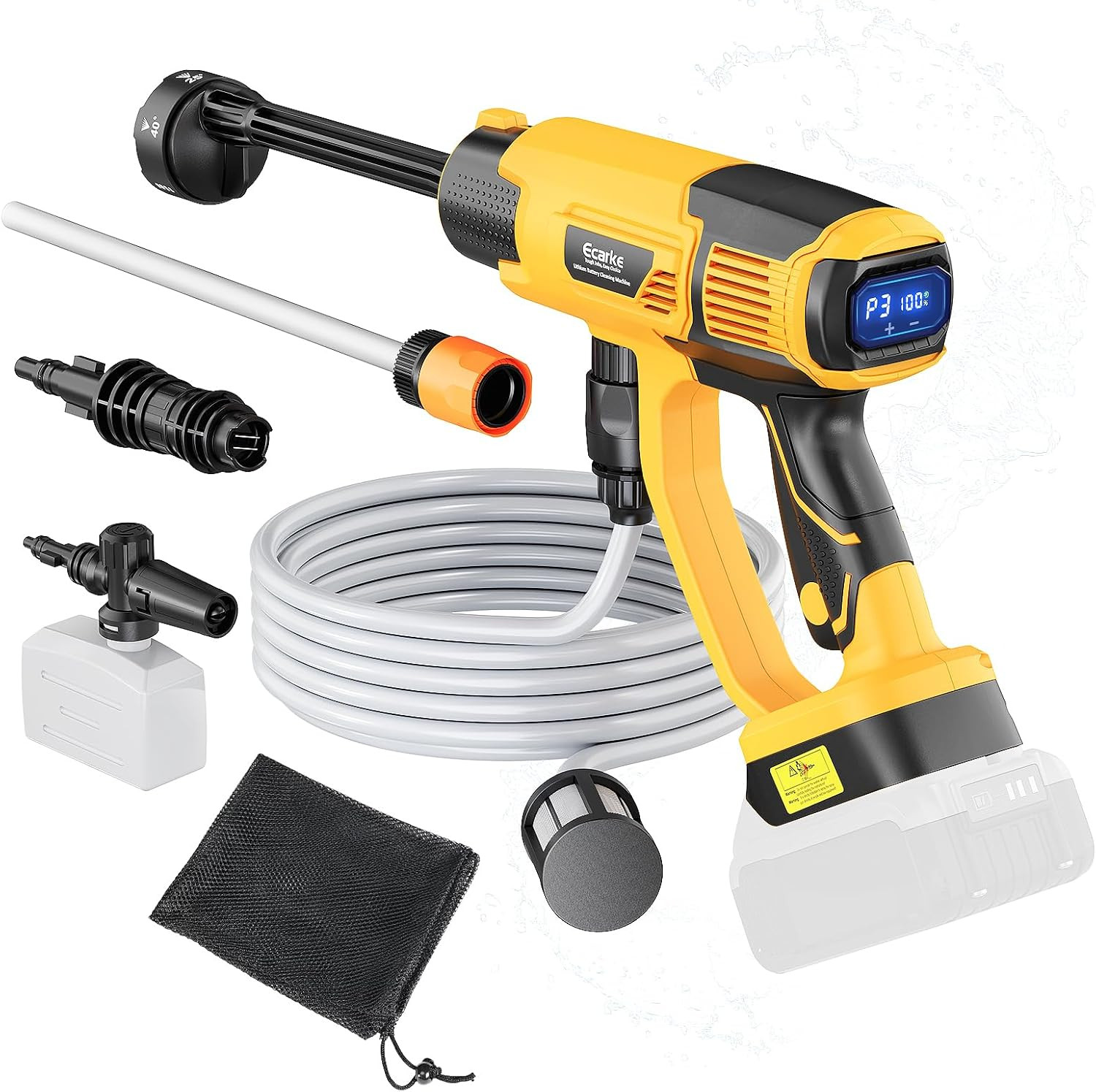Cordless Pressure Washer Compatible with Dewalt 20V Battery 