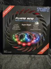 TOSY Flying Ring LED Light-Up Disc Pack of 3 Red Green Blue NIB