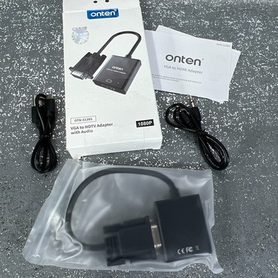 Onten VGA to HDMI Adapter OTN5138S 1080P with Audio New Open Box