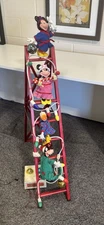 1994 Mr Christmas Mickey's Tree Trimmers Animated  4’ Ladder  WORKS!  ALL PARTS!
