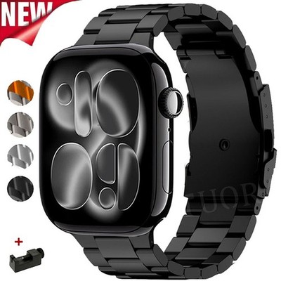 Für Apple Watch Ultra 3 2 49mm Series 11 10 9 8 7 SE 6 5 4 3 2 Titan Metall Band
