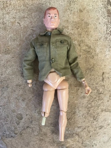 Vintage 1964 Hasbro GI JOE Scar Red Auburn Hair Blue Eyes w/ uniform clothes