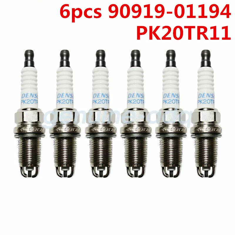6PCS 90919-01194 PK20TR11 Laser Platinum Spark Plugs For Toyota Lexus 3.0L/3.3L