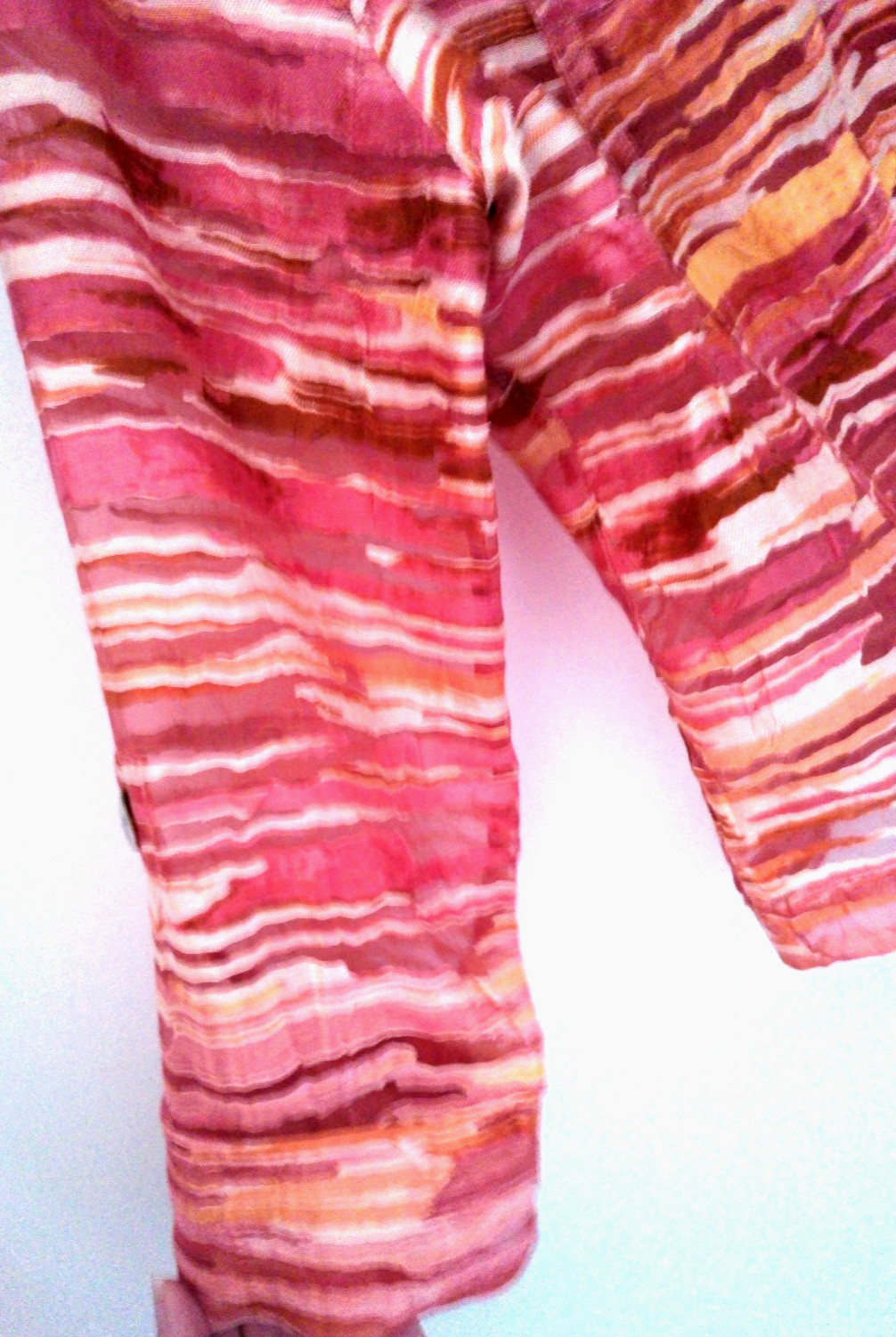 Ruby Rd Pink Red Striped Roll Tab Button Jacket 6… - image 5