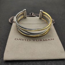David Yurman Crossover Gold Cable Cuff Bracelet -medium