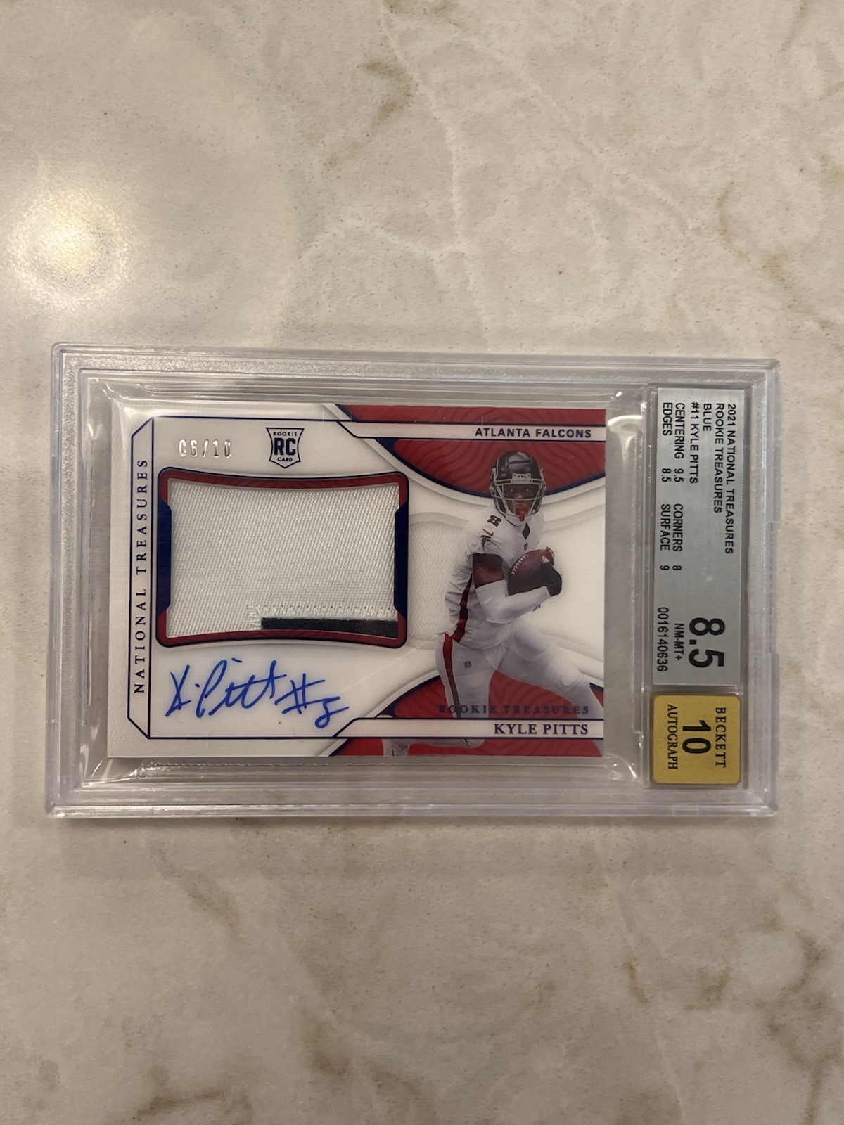 Kyle Pitts Panini National Treasures Rookie Dual Materials #11 Base