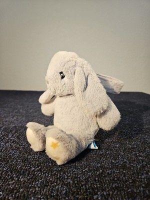 WORKS Cloud B Dreamy Hugginz Gray Bunny Rabbit Plush Gold Star Musical Crib Pull