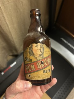 Ben Brew Pale Beer Franklin Brewery Paper Label Bottle Columbus Ohio Tax Paid