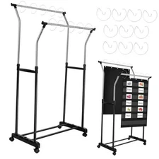 Double Layer Pocket Chart Stand Adjustable to 63 Inch Anchor Chart Holder with 