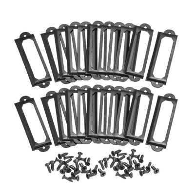 60x17mm Etikettenhalter aus Metall SCHWARZ Etikettenrahmen 30Pcs