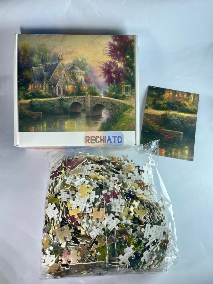 Thomas Kinkade Lamplight Manor 1000 Piezas Rompecabezas Kit Rechiato No.6618 Foto 2 de 4