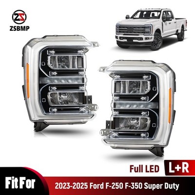 For 2023 -2025 Ford F-250 F-350 Super Duty Full LED Headlights w/ Bulb L+R Pair