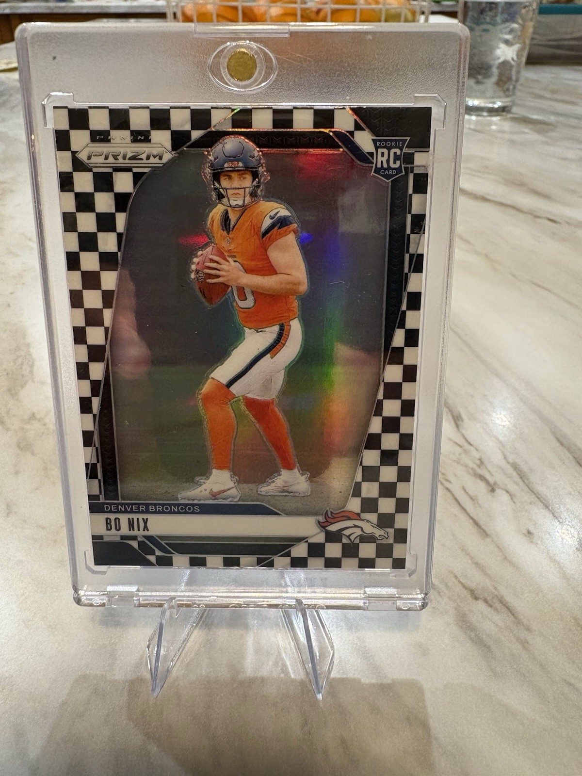 2024 Panini Prizm - Rookies Bo Nix #309 Black & White Checker Prizm (RC)