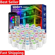 Permanent Weatherproof 100FT RGB Lights with Bluetooth Control for All Seasons