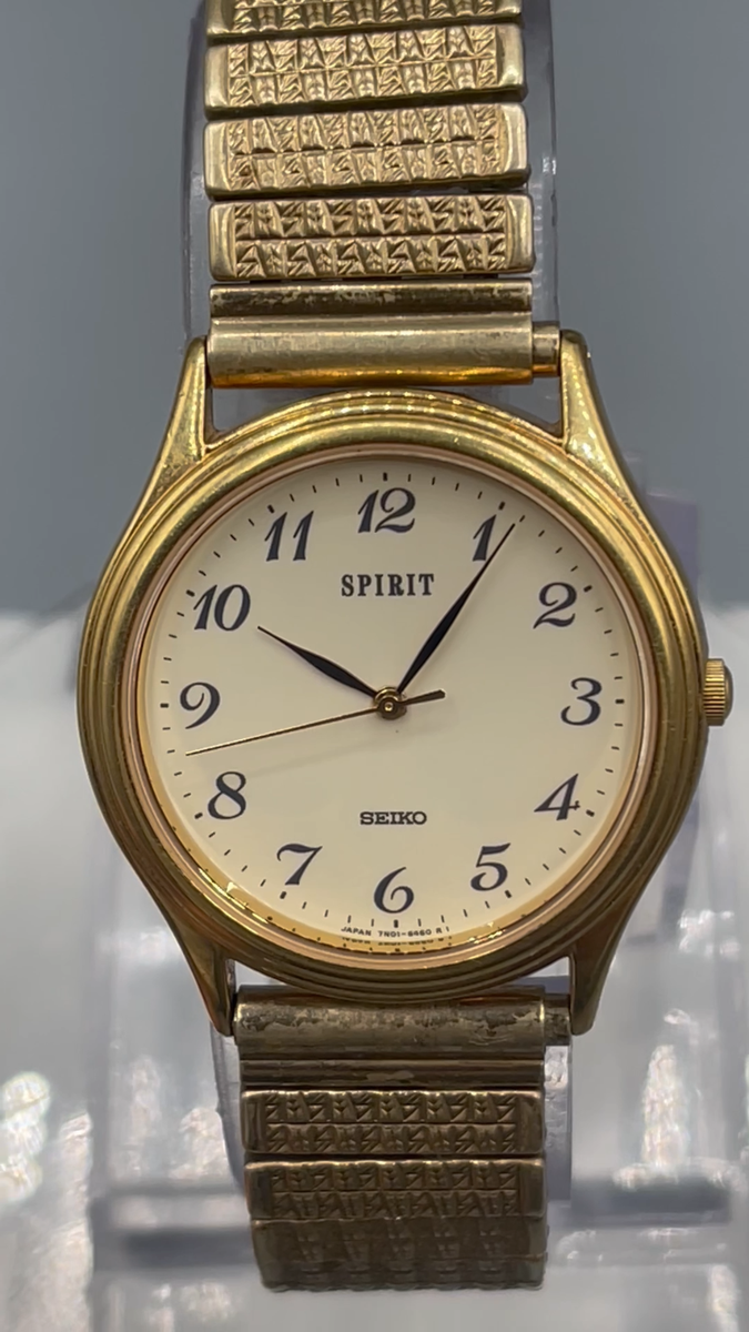 m*3様 ビンテージ SWiSS SEIKO クォーツ腕時計 ゴールド Vintage Seiko Spirit 7N01-6370 Quartz Gold Tone japan watch | eBay