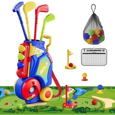 Toddler Golf Set for Ages 2-4, Kids Golf Clubs, 8 Balls, Putting Mat  Cart, Ind
