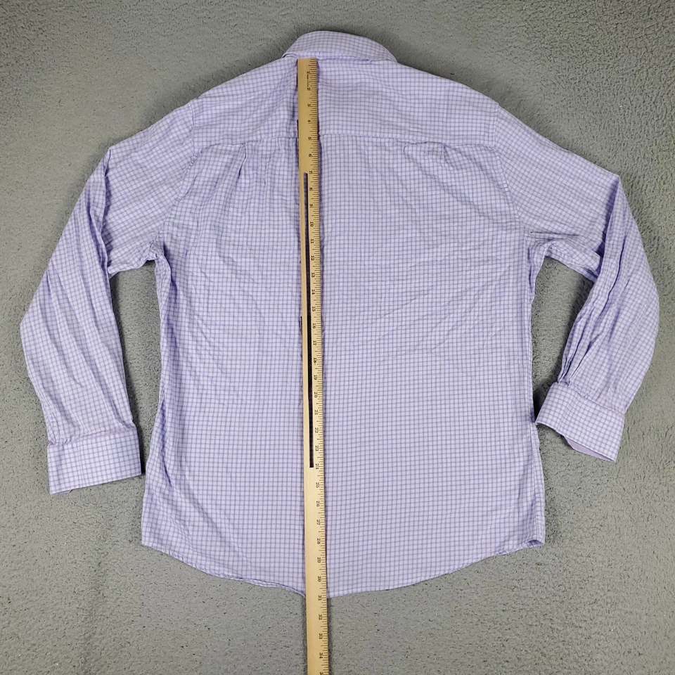 Camisa Duchamp London Para Hombres Extra Grande Púrpura Cuadros Vestido Ajustado XL 17 Foto 3 de 4