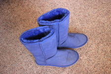 UGG Australia Classic Tall Blue Leather Sheepskin Lined Boot Women's Sz. 4