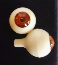 Vintage Imsco Acrylic Doll Eyes Round Light Brown 24mm