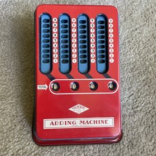 Antique 1940 Wolverine Supply MFG Tin Toy Adding Machine - WORKS