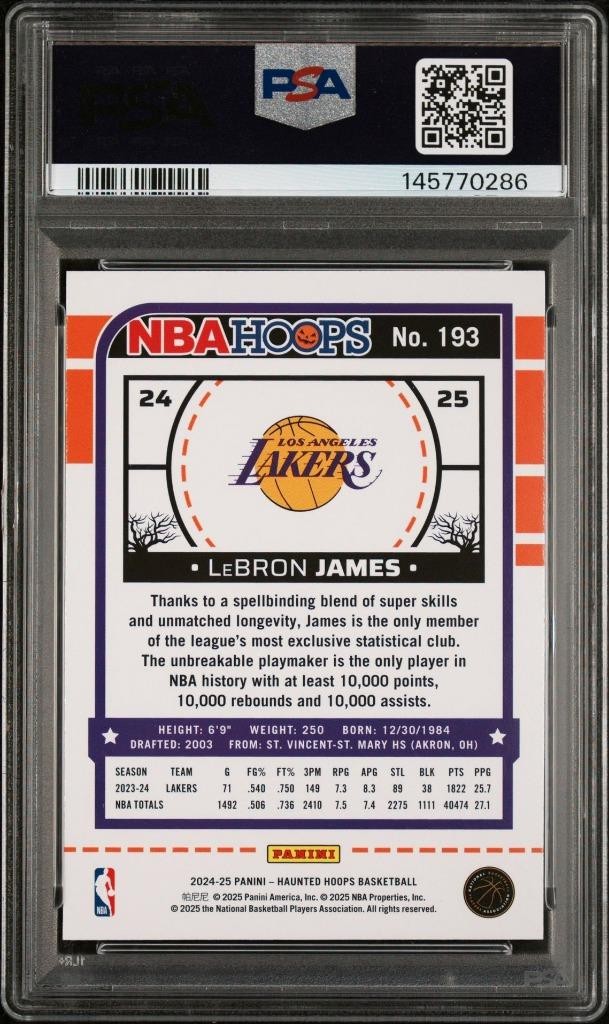 2024 Haunted Hoops LeBron James #193 - PSA 8 NM-MT view 2