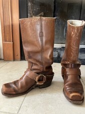 Mens Vtg 90&rsquo;s Frye 2225 Harness Boots USA Brown Leather Restore/ Repair 7.5 D