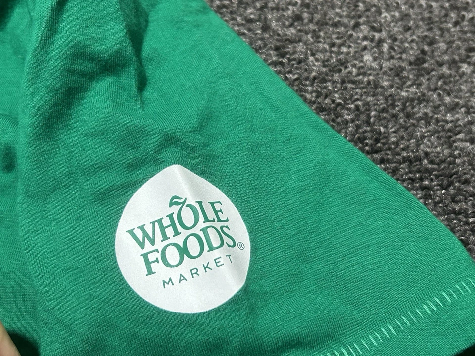Camisa Whole Foods Market Unisex Extra Pequeña Verde Algodón Orgánico Camisa Loomstate Foto 3 de 4