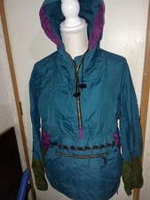 Vintage 90s L.L. Bean Multicolor Half Zip Anorak Jacket Unisex Size M Gorpcore