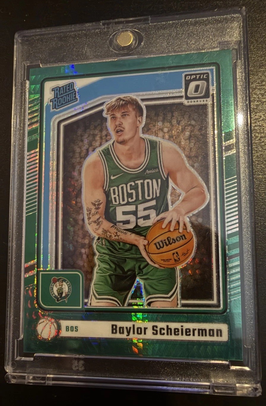 2024-25 Panini Donruss Optic Baylor Scheierman #263 Green Hyper Prizm /249 (RC)