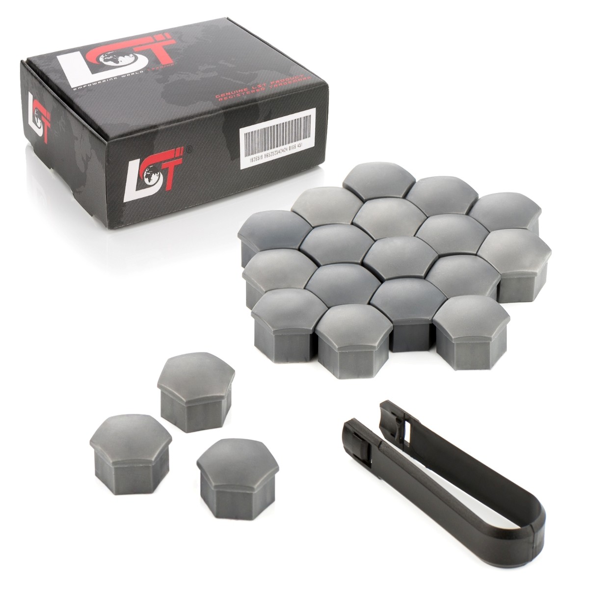 20X Wheel Lug Nut Caps Hex Caps Set 17 Mm Grey For LEXUS