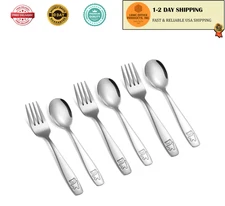 6-Piece Kids Silverware Set – Toddler Forks & Spoons Stainless Steel