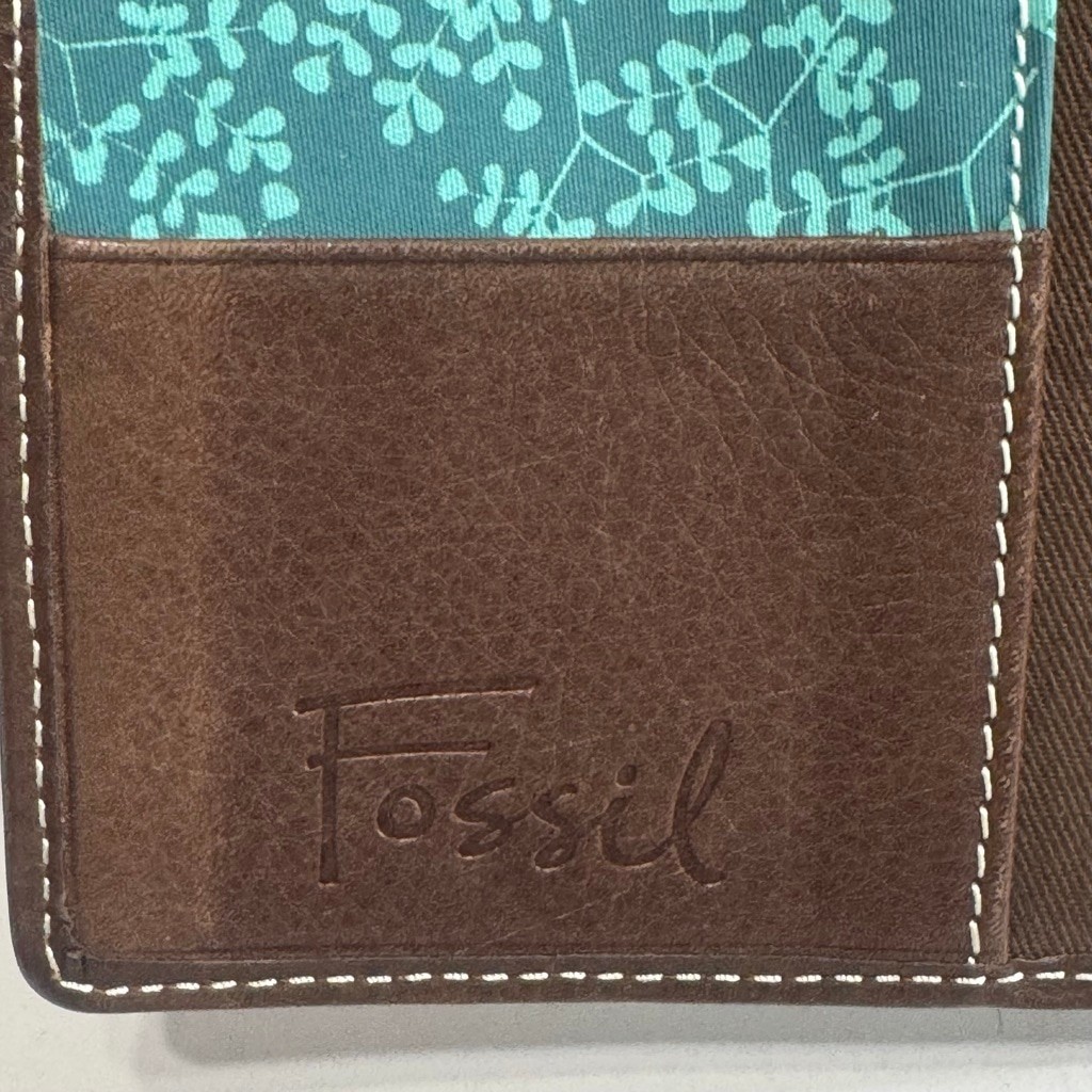 Fossil Patchwork Leather Planner Cover Boho Flora… - image 6