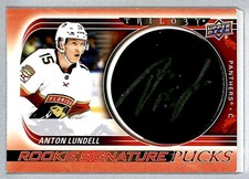 Anton Lundell 2022-23 UD Trilogy Signature Pucks Rookie Auto #21 SP-AL Florida