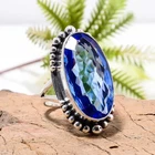 Blue Tanzanite Solid Sterling Silver Band& Statement Ring Handmade Ring All Size